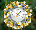 7art White Flower Clock ScreenSaver Скриншот 0