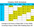 12 Hour Schedules for 6 Days a Week Скриншот 0