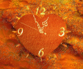 Gold Heart Clock ScreenSaver Screenshot 0