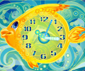 Gold Fish Clock ScreenSaver Скриншот 0
