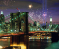 Fireworks on Brooklyn Bridge Screensaver Скриншот 0