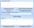Convert Multiple Zip Codes To City, State or City, State To Zip Codes Software Скриншот 0